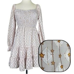 open lace back dress Starry Eyed Sequin Star Mesh Maxi - Black main image 1